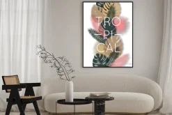 Plakat: Tropikalny wzór na banner, plakat. ilustracji wektorowych.