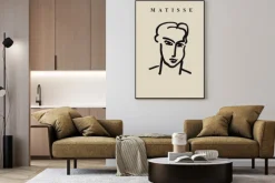 Plakat: Twarz minimalistyczna abstrakcyjna w stylu matisse