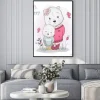 Plakat: Two cute cartoon bears in flower field