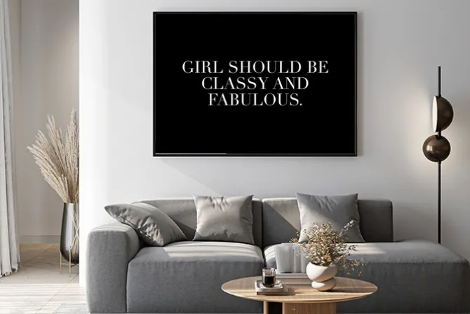 Plakat: Typografia o eleganckiej i wspaniałej kobiecie