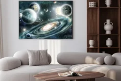 Plakat: Układ słoneczny i galaktyka spiralna