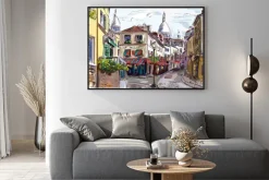 Plakat: Ulica w paryżu ilustracja