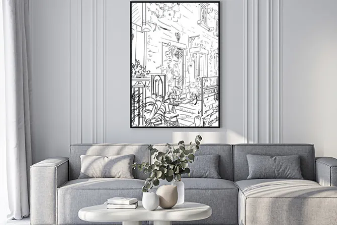 Plakat: Ulica w rzymie - ilustracji szkic