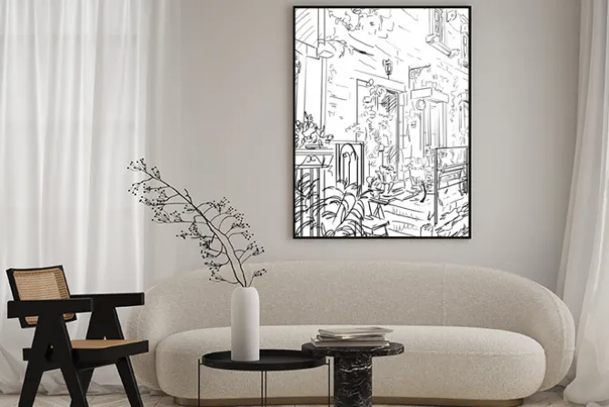 Plakat: Ulica w rzymie - ilustracji szkic