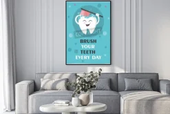 Plakat: Uśmiech i szczoteczka do zębów