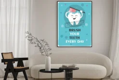 Plakat: Uśmiech i szczoteczka do zębów