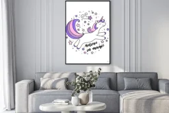 Plakat: Unicorn and stars. card and shirt design. eps 10 vector illustration.