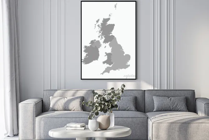 Plakat: United kingdom map vector illustration