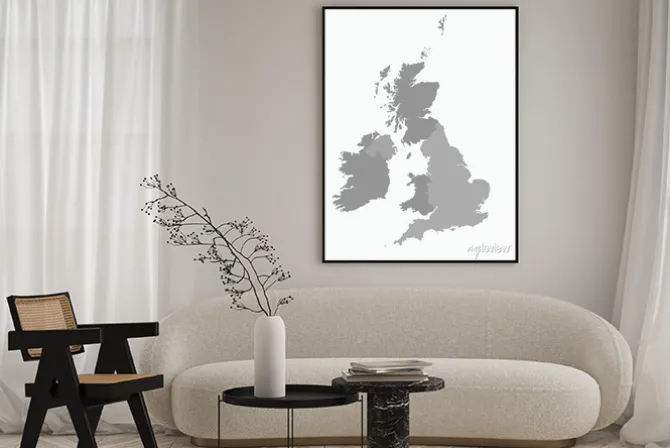 Plakat: United kingdom map vector illustration