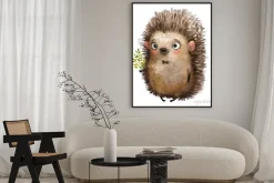 Plakat: Uroczy jeżyk w muszce dla dzieci