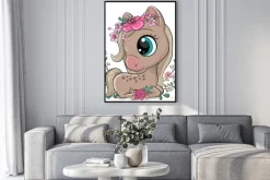 Plakat: Uroczy konik wśród kwiatów