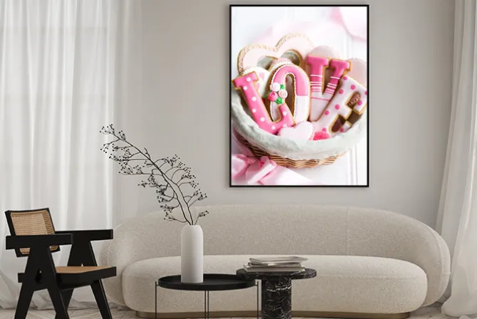 Plakat: Valentine prezent kosz ciasteczko