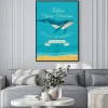 Plakat: Vector banner with big hand drawn whale and inscription follow