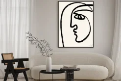 Plakat: Vector hand drawn minimalistic one line illustration of human