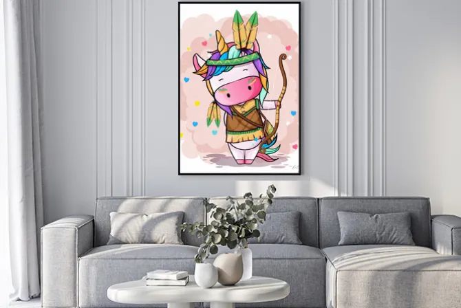 Plakat: Vector hand drawn illustration of a cute unicorn