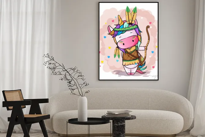 Plakat: Vector hand drawn illustration of a cute unicorn