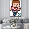Plakat: Vector illustration of cartoon soccer player - pixel design