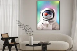 Plakat: Vector illustration of a portrait of an astronaut in a spacesuit