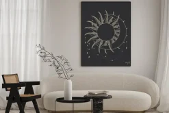 Plakat: Vector illustration set of moon phases. different stages of moonlight