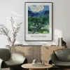 Plakat: Vincent van gogh drzewa oliwne z alpami w tle