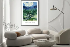 Plakat: Vincent van gogh drzewa oliwne z alpami w tle