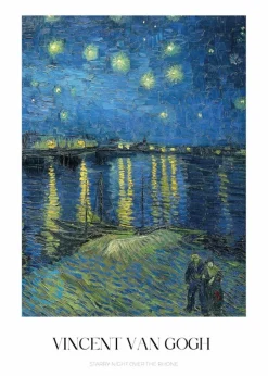 Plakat: Vincent van gogh gwiaździsta noc nad rodanem