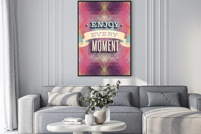 Plakat: Vintage "ciesz się każdą chwilą" plakat. ilustracji wektorowych.