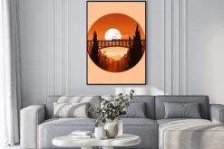 Plakat: Vintage merry christmas krajobraz