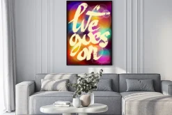 Plakat: Vintage poster - życie toczy się dalej - vector eps10.