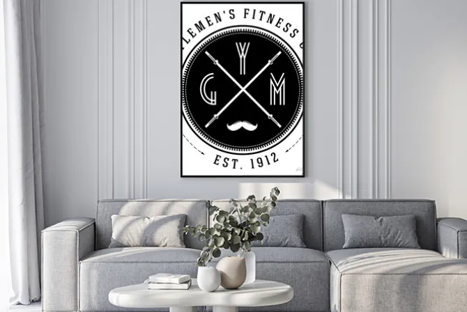 Plakat: Vintage siłownia logo