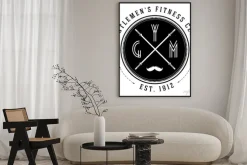 Plakat: Vintage siłownia logo