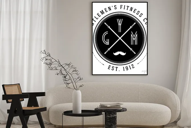 Plakat: Vintage siłownia logo