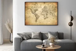 Plakat: Vintage zabytkowa mapa świata
