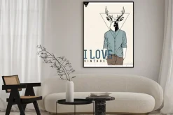 Plakat: Vintage-hipster fashion illustration deer