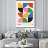 Plakat: W stylu bauhaus kolorowe półkola modernistyczna abstrakcja
