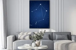 Plakat: Waga gwiazdozbiór zodiakalny na rozgwieżdżone niebo