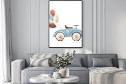 Plakat: Watercolor baby car illustration