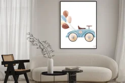 Plakat: Watercolor baby car illustration