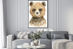 Plakat: Watercolor cute bear.