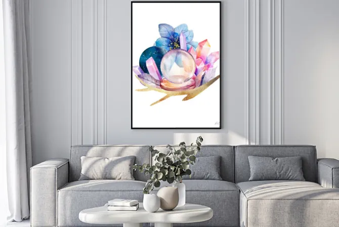 Plakat: Watercolor illustration. magical abstract composition. magic