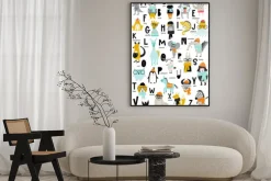 Plakat: Wektor ładny alfabet zoo plakat z łacińskich listów i zwierząt