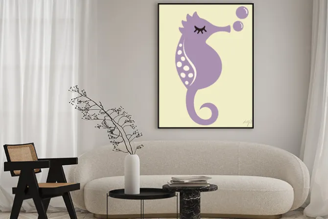 Plakat: Wektor ładny hipokamp