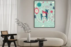 Plakat: Wektor christmas ilustracji z uroczych jelenia