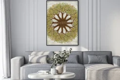 Plakat: Wektor drzewo mandala tło z papieru grunge