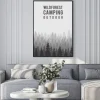 Plakat: Wektor dziki bór tła. kemping na zewnątrz wzór szablonu
