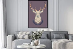 Plakat: Wektor kolorowych ilustracji wyciągnąć rękę i lauru jeleni