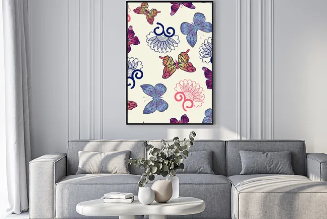 Plakat: Wektor wzór motyle.