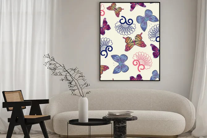 Plakat: Wektor wzór motyle.