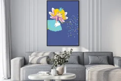 Plakat: Wektorowa ilustracja ząb czarodziejka z magiczną różdżką i gwiazdami