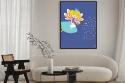 Plakat: Wektorowa ilustracja ząb czarodziejka z magiczną różdżką i gwiazdami